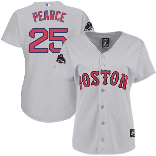 Red Sox #25 Steve Pearce Grey Road 2018 World Series Champions Women's Stitched MLB Jersey Red Sox #25 Steve Pearce Grey Road 2018 World Series Champions Women's Stitched MLB Jersey