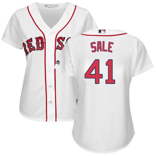 Red Sox #41 Chris Sale White Home Women's Stitched MLB Jersey Red Sox #41 Chris Sale White Home Women's Stitched MLB Jersey