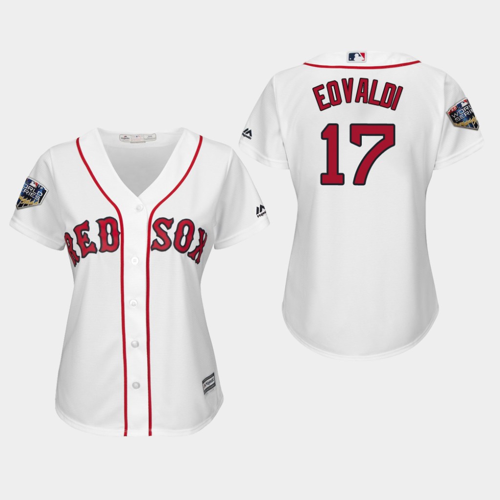 Red Sox #17 Nathan Eovaldi White Home 2018 World Series Women's Stitched MLB Jersey Red Sox #17 Nathan Eovaldi White Home 2018 World Series Women's Stitched MLB Jersey