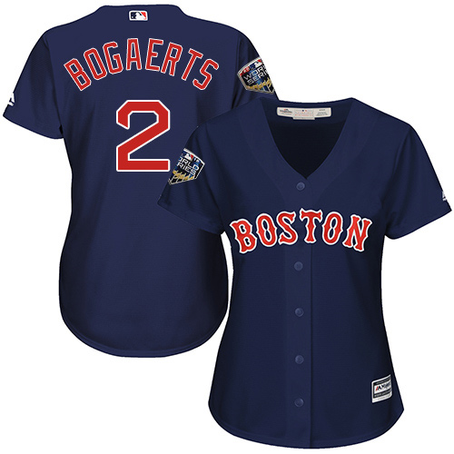 Red Sox #2 Xander Bogaerts Navy Blue Alternate 2018 World Series Women's Stitched MLB Jersey Red Sox #2 Xander Bogaerts Navy Blue Alternate 2018 World Series Women's Stitched MLB Jersey