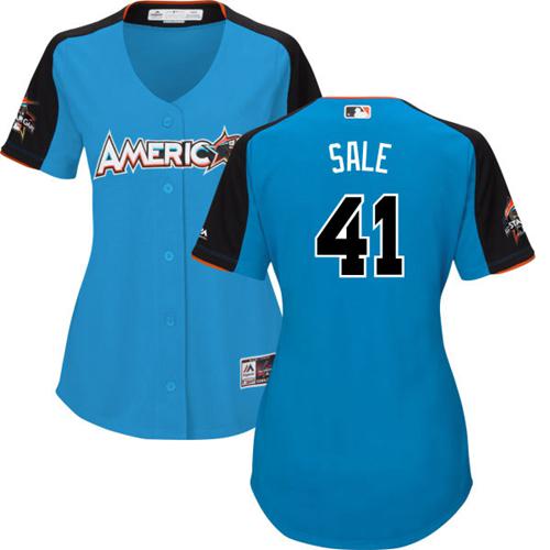 Red Sox #41 Chris Sale Blue 2017 All-Star American League Women's Stitched MLB Jersey Red Sox #41 Chris Sale Blue 2017 All-Star American League Women's Stitched MLB Jersey