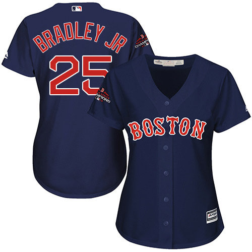 Red Sox #25 Jackie Bradley Jr Navy Blue Alternate 2018 World Series Champions Women's Stitched MLB Jersey Red Sox #25 Jackie Bradley Jr Navy Blue Alternate 2018 World Series Champions Women's Stitched MLB Jersey