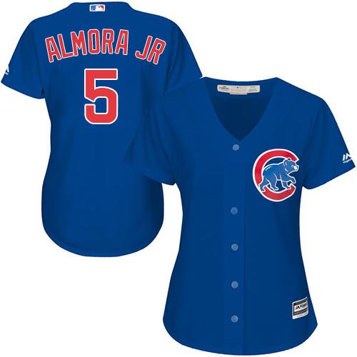 Cubs #5 Albert Almora Jr. Blue Alternate Women's Stitched MLB Jersey Cubs #5 Albert Almora Jr. Blue Alternate Women's Stitched MLB Jersey