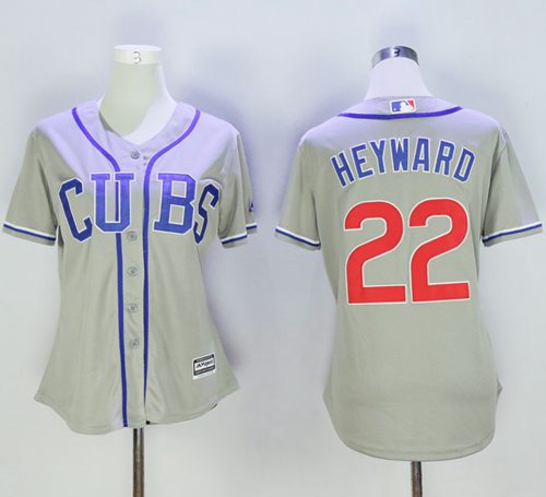 Cubs #22 Jason Heyward Grey Women's Alternate Road Stitched MLB Jersey Cubs #22 Jason Heyward Grey Women's Alternate Road Stitched MLB Jersey