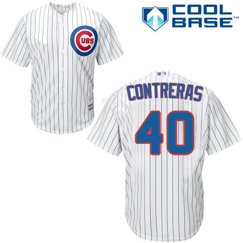 Cubs #40 Willson Contreras White(Blue Strip) Women's Home Stitched MLB Jersey Cubs #40 Willson Contreras White(Blue Strip) Women's Home Stitched MLB Jersey