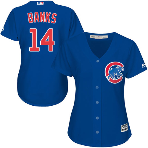 Cubs #14 Ernie Banks Blue Alternate Women's Stitched MLB Jersey Cubs #14 Ernie Banks Blue Alternate Women's Stitched MLB Jersey