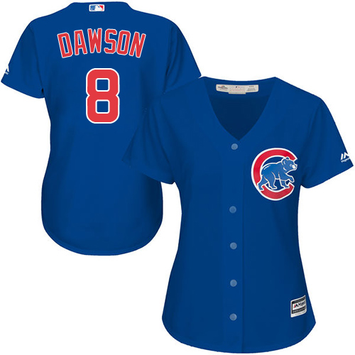 Cubs #8 Andre Dawson Blue Alternate Women's Stitched MLB Jersey Cubs #8 Andre Dawson Blue Alternate Women's Stitched MLB Jersey