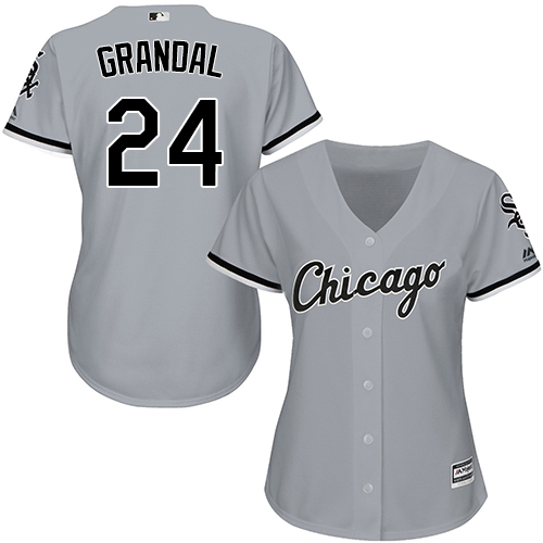 White Sox #24 Yasmani Grandal Grey Road Women's Stitched MLB Jersey White Sox #24 Yasmani Grandal Grey Road Women's Stitched MLB Jersey