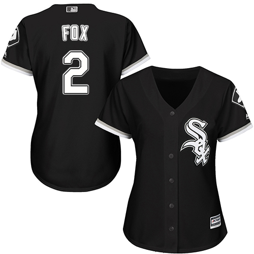 White Sox #2 Nellie Fox Black Alternate Women's Stitched MLB Jersey White Sox #2 Nellie Fox Black Alternate Women's Stitched MLB Jersey