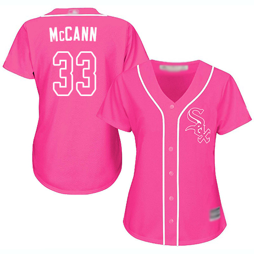 White Sox #33 James McCann Pink Fashion Women's Stitched MLB Jersey White Sox #33 James McCann Pink Fashion Women's Stitched MLB Jersey