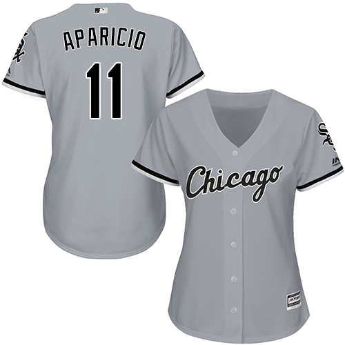 White Sox #11 Luis Aparicio Grey Road Women's Stitched MLB Jersey White Sox #11 Luis Aparicio Grey Road Women's Stitched MLB Jersey