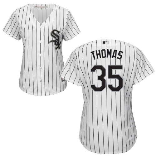 White Sox #35 Frank Thomas White(Black Strip) Home Women's Stitched MLB Jersey White Sox #35 Frank Thomas White(Black Strip) Home Women's Stitched MLB Jersey