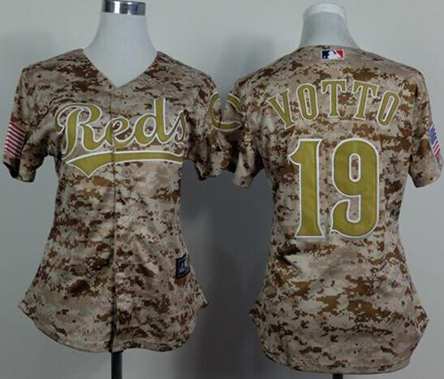 Reds #19 Joey Votto Camo Women's Alternate Cool Base Stitched MLB Jersey Reds #19 Joey Votto Camo Women's Alternate Cool Base Stitched MLB Jersey
