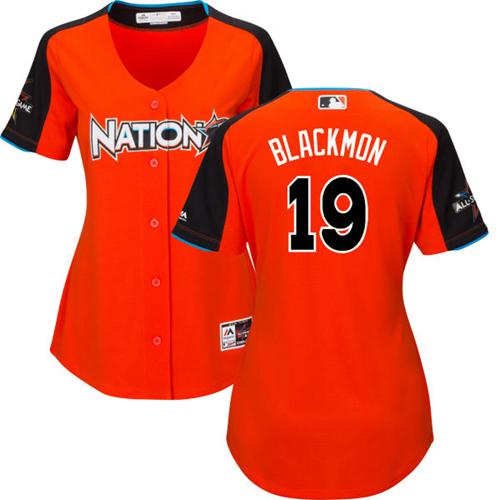 Rockies #19 Charlie Blackmon Orange 2017 All-Star National League Women's Stitched MLB Jersey Rockies #19 Charlie Blackmon Orange 2017 All-Star National League Women's Stitched MLB Jersey