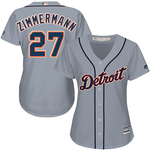 Tigers #27 Jordan Zimmermann Grey Road Women's Stitched MLB Jersey Tigers #27 Jordan Zimmermann Grey Road Women's Stitched MLB Jersey