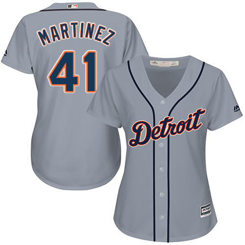 Tigers #41 Victor Martinez Grey Road Women's Stitched MLB Jersey