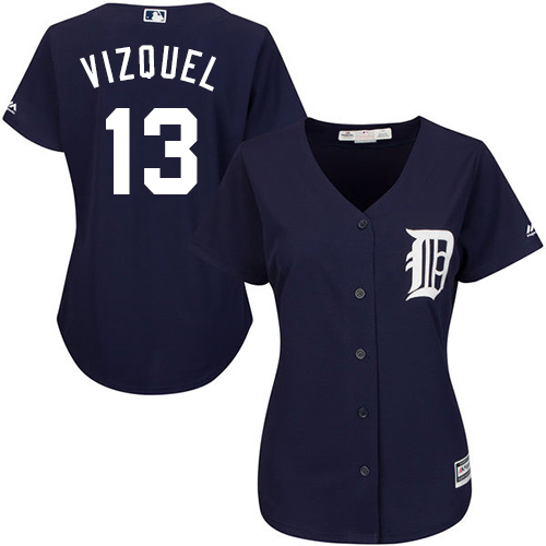 Tigers #13 Omar Vizquel Navy Blue Alternate Women's Stitched MLB Jersey Tigers #13 Omar Vizquel Navy Blue Alternate Women's Stitched MLB Jersey