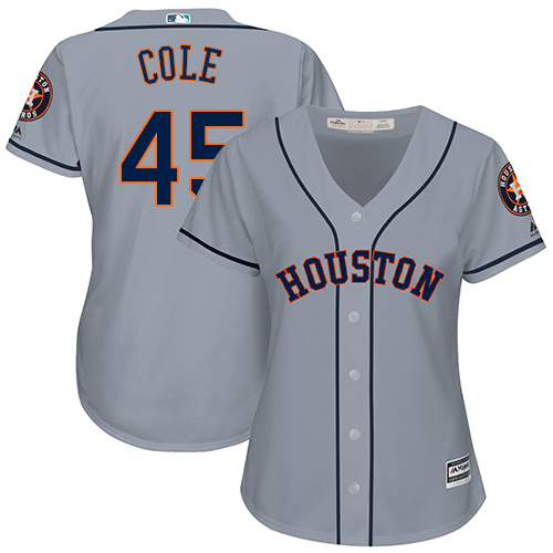 Astros #45 Gerrit Cole Grey Road Women's Stitched MLB Jersey Astros #45 Gerrit Cole Grey Road Women's Stitched MLB Jersey