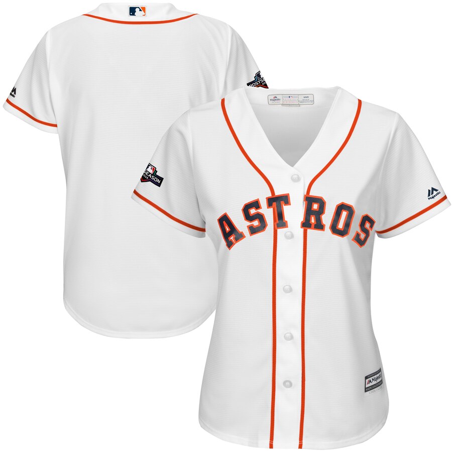 Houston Astros Majestic Women's 2019 Postseason Official Cool Base Team Jersey White Houston Astros Majestic Women's 2019 Postseason Official Cool Base Team Jersey White