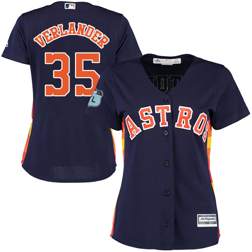 Astros #35 Justin Verlander Navy Blue Alternate Women's Stitched MLB Jersey Astros #35 Justin Verlander Navy Blue Alternate Women's Stitched MLB Jersey