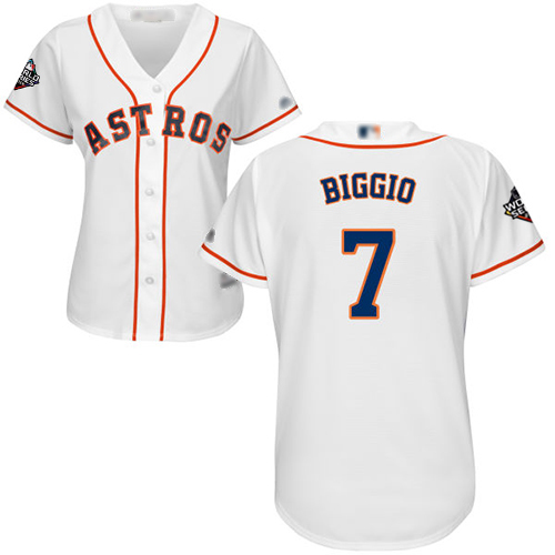 Astros #7 Craig Biggio White Home 2019 World Series Bound Women's Stitched MLB Jersey Astros #7 Craig Biggio White Home 2019 World Series Bound Women's Stitched MLB Jersey