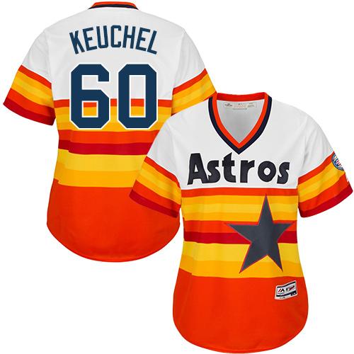 Astros #60 Dallas Keuchel White/Orange Alternate Cooperstown Women's Stitched MLB Jersey Astros #60 Dallas Keuchel White/Orange Alternate Cooperstown Women's Stitched MLB Jersey