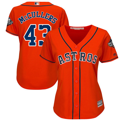 Astros #43 Lance McCullers Orange Alternate 2019 World Series Bound Women's Stitched MLB Jersey Astros #43 Lance McCullers Orange Alternate 2019 World Series Bound Women's Stitched MLB Jersey