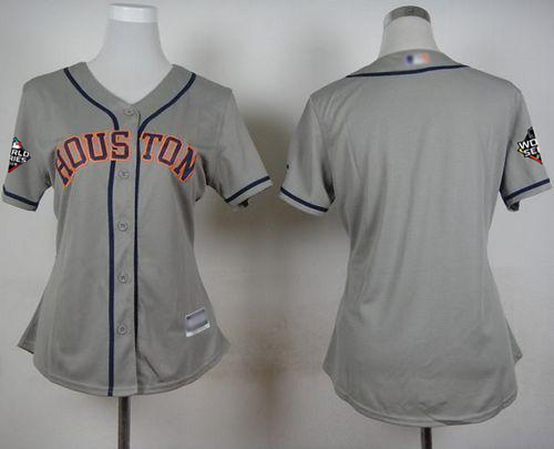 Astros Blank Grey Road 2019 World Series Bound Women's Stitched MLB Jersey