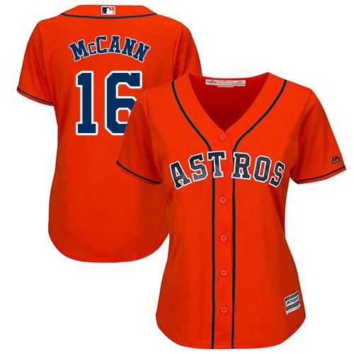 Astros #16 Brian McCann Orange Alternate Women's Stitched MLB Jersey Astros #16 Brian McCann Orange Alternate Women's Stitched MLB Jersey