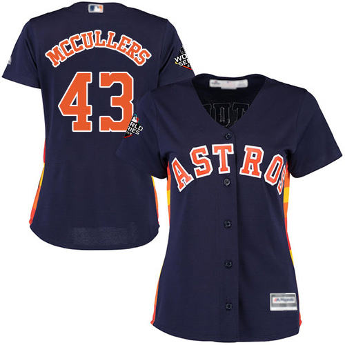 Astros #43 Lance McCullers Navy Blue Alternate 2019 World Series Bound Women's Stitched MLB Jersey Astros #43 Lance McCullers Navy Blue Alternate 2019 World Series Bound Women's Stitched MLB Jersey