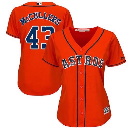 Astros #43 Lance McCullers Orange Alternate Women's Stitched MLB Jersey Astros #43 Lance McCullers Orange Alternate Women's Stitched MLB Jersey