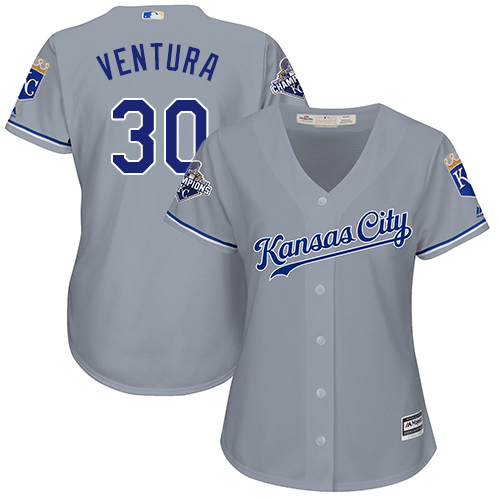 Royals #30 Yordano Ventura Grey Road Women's Stitched MLB Jersey Royals #30 Yordano Ventura Grey Road Women's Stitched MLB Jersey