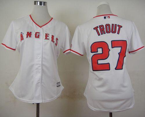 Angels #27 Mike Trout White Home Women's Stitched MLB Jersey Angels #27 Mike Trout White Home Women's Stitched MLB Jersey