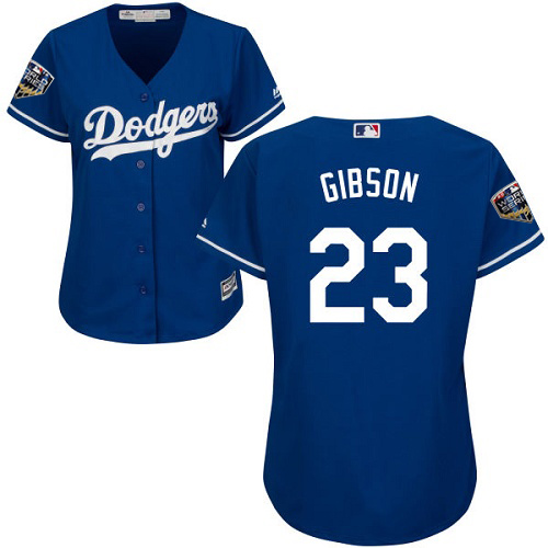 Dodgers #23 Kirk Gibson Blue Alternate 2018 World Series Women's Stitched MLB Jersey Dodgers #23 Kirk Gibson Blue Alternate 2018 World Series Women's Stitched MLB Jersey