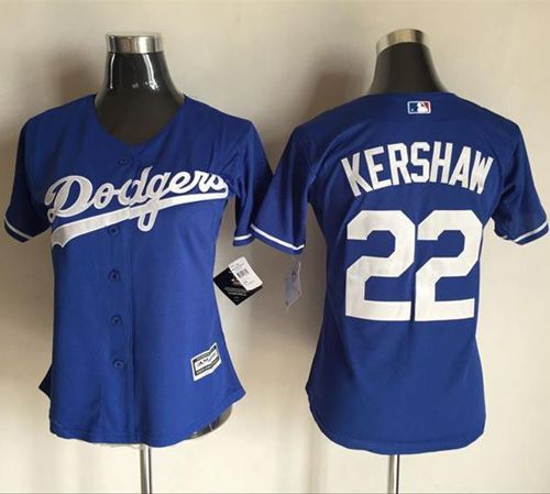 Dodgers #22 Clayton Kershaw Blue Women's Alternate Stitched MLB Jersey Dodgers #22 Clayton Kershaw Blue Women's Alternate Stitched MLB Jersey