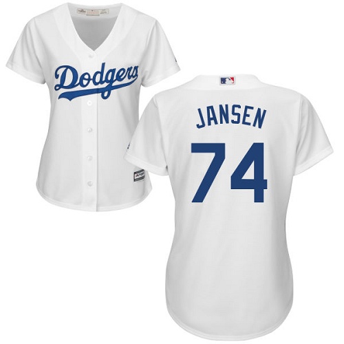 Dodgers #74 Kenley Jansen White Home Women's Stitched MLB Jersey Dodgers #74 Kenley Jansen White Home Women's Stitched MLB Jersey