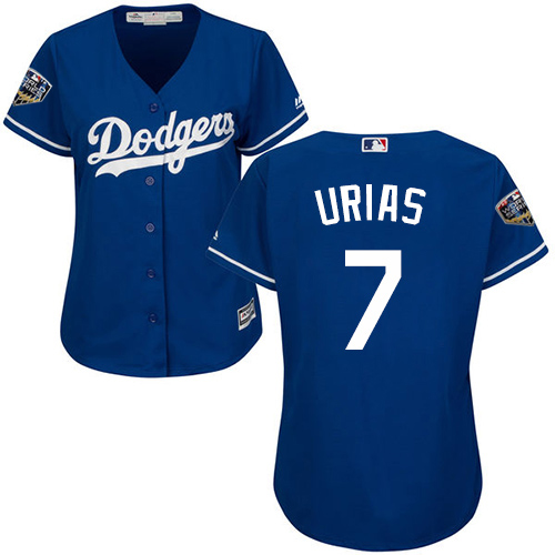 Dodgers #7 Julio Urias Blue Alternate 2018 World Series Women's Stitched MLB Jersey Dodgers #7 Julio Urias Blue Alternate 2018 World Series Women's Stitched MLB Jersey