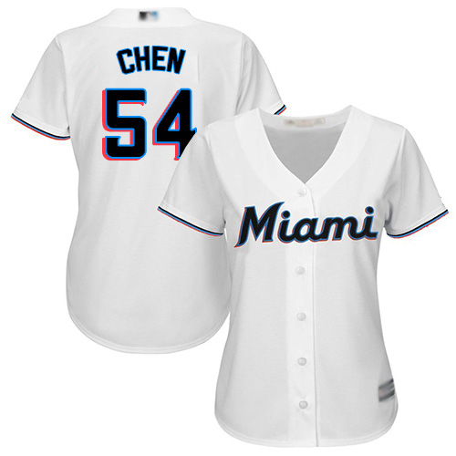 Marlins #54 Wei-Yin Chen White Home Women's Stitched MLB Jersey Marlins #54 Wei-Yin Chen White Home Women's Stitched MLB Jersey
