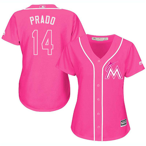 Marlins #14 Martin Prado Pink Fashion Women's Stitched MLB Jersey Marlins #14 Martin Prado Pink Fashion Women's Stitched MLB Jersey
