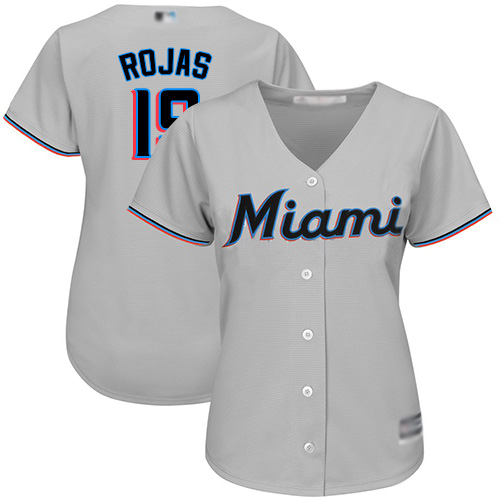Marlins #19 Miguel Rojas Grey Road Women's Stitched MLB Jersey Marlins #19 Miguel Rojas Grey Road Women's Stitched MLB Jersey