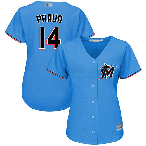 Marlins #14 Martin Prado Blue Alternate Women's Stitched MLB Jersey Marlins #14 Martin Prado Blue Alternate Women's Stitched MLB Jersey