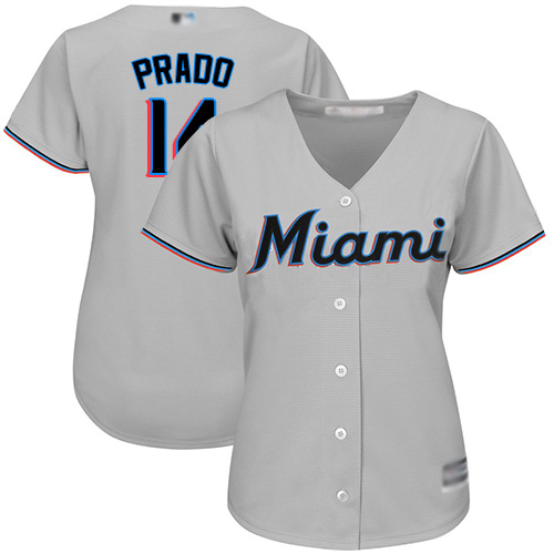 Marlins #14 Martin Prado Grey Road Women's Stitched MLB Jersey Marlins #14 Martin Prado Grey Road Women's Stitched MLB Jersey