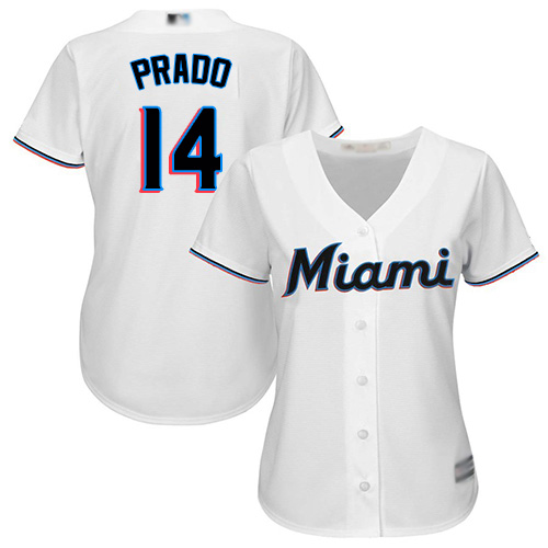 Marlins #14 Martin Prado White Home Women's Stitched MLB Jersey Marlins #14 Martin Prado White Home Women's Stitched MLB Jersey