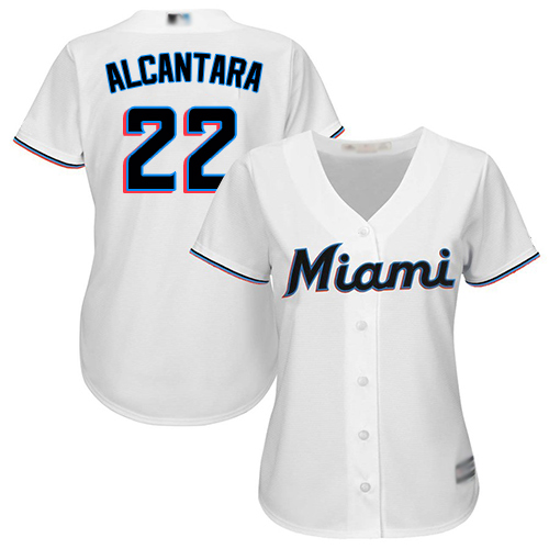 Marlins #22 Sandy Alcantara White Home Women's Stitched MLB Jersey Marlins #22 Sandy Alcantara White Home Women's Stitched MLB Jersey