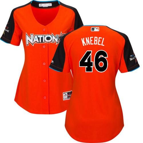 Brewers #46 Corey Knebel Orange 2017 All-Star National League Women's Stitched MLB Jersey Brewers #46 Corey Knebel Orange 2017 All-Star National League Women's Stitched MLB Jersey