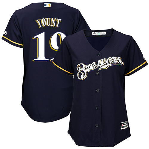 Brewers #19 Robin Yount Navy Blue Alternate Women's Stitched MLB Jersey Brewers #19 Robin Yount Navy Blue Alternate Women's Stitched MLB Jersey