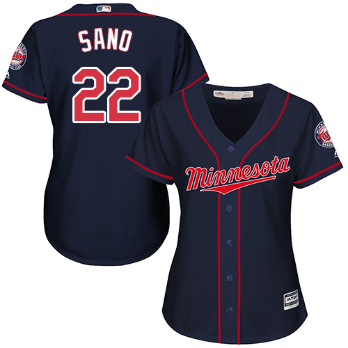 Twins #22 Miguel Sano Navy Blue Alternate Women's Stitched MLB Jersey Twins #22 Miguel Sano Navy Blue Alternate Women's Stitched MLB Jersey