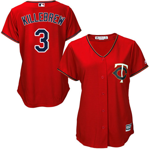 Twins #3 Harmon Killebrew Red Alternate Women's Stitched MLB Jersey Twins #3 Harmon Killebrew Red Alternate Women's Stitched MLB Jersey