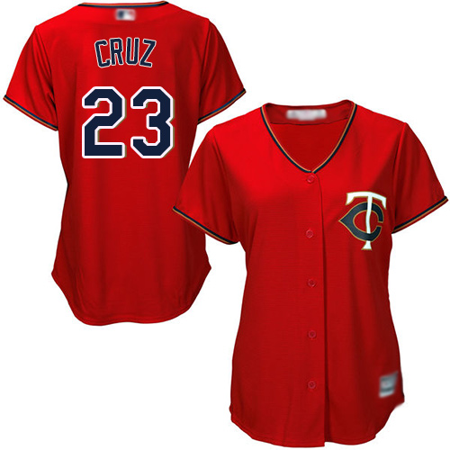 Twins #23 Nelson Cruz Red Alternate Women's Stitched MLB Jersey Twins #23 Nelson Cruz Red Alternate Women's Stitched MLB Jersey