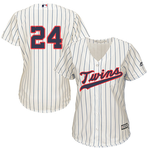 Twins #24 C.J. Cron Cream Strip Alternate Women's Stitched MLB Jersey Twins #24 C.J. Cron Cream Strip Alternate Women's Stitched MLB Jersey